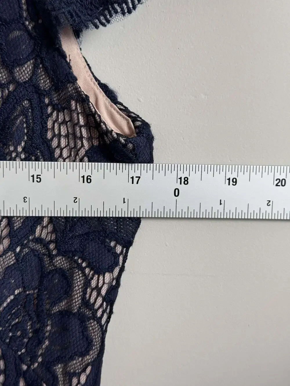 Tadashi Shoji Blue Floral Lace V-Neck Cap Sleeve Long Gown Zip Size 12